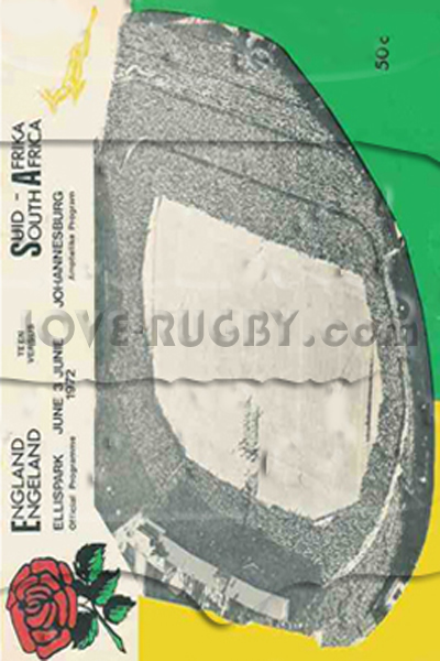 1972 South Africa v England  Rugby Programme